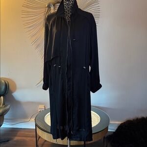 Zara satin navy trench dress/coat